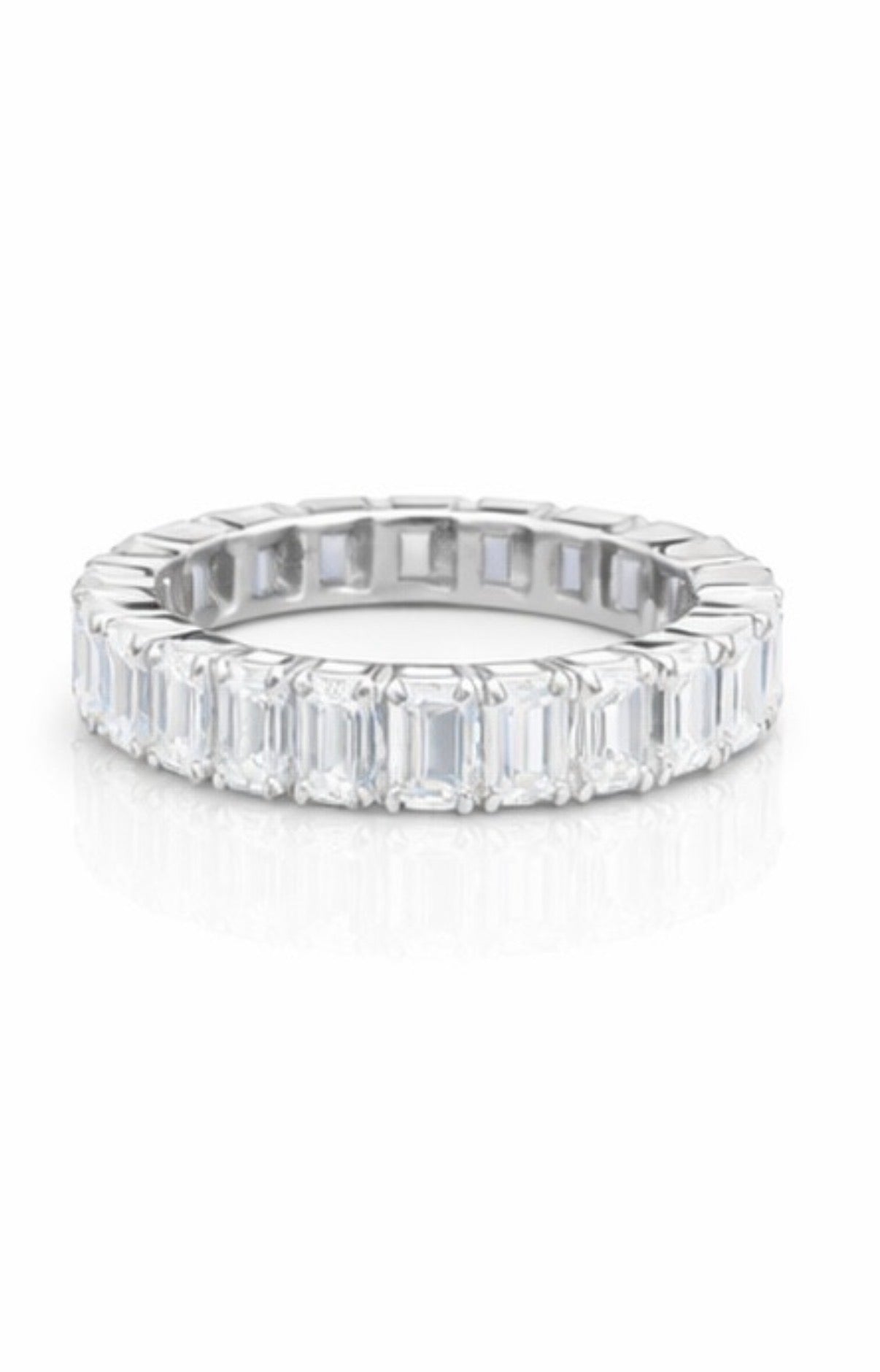 Mazal Classic Emerald White Gold Eternity Band