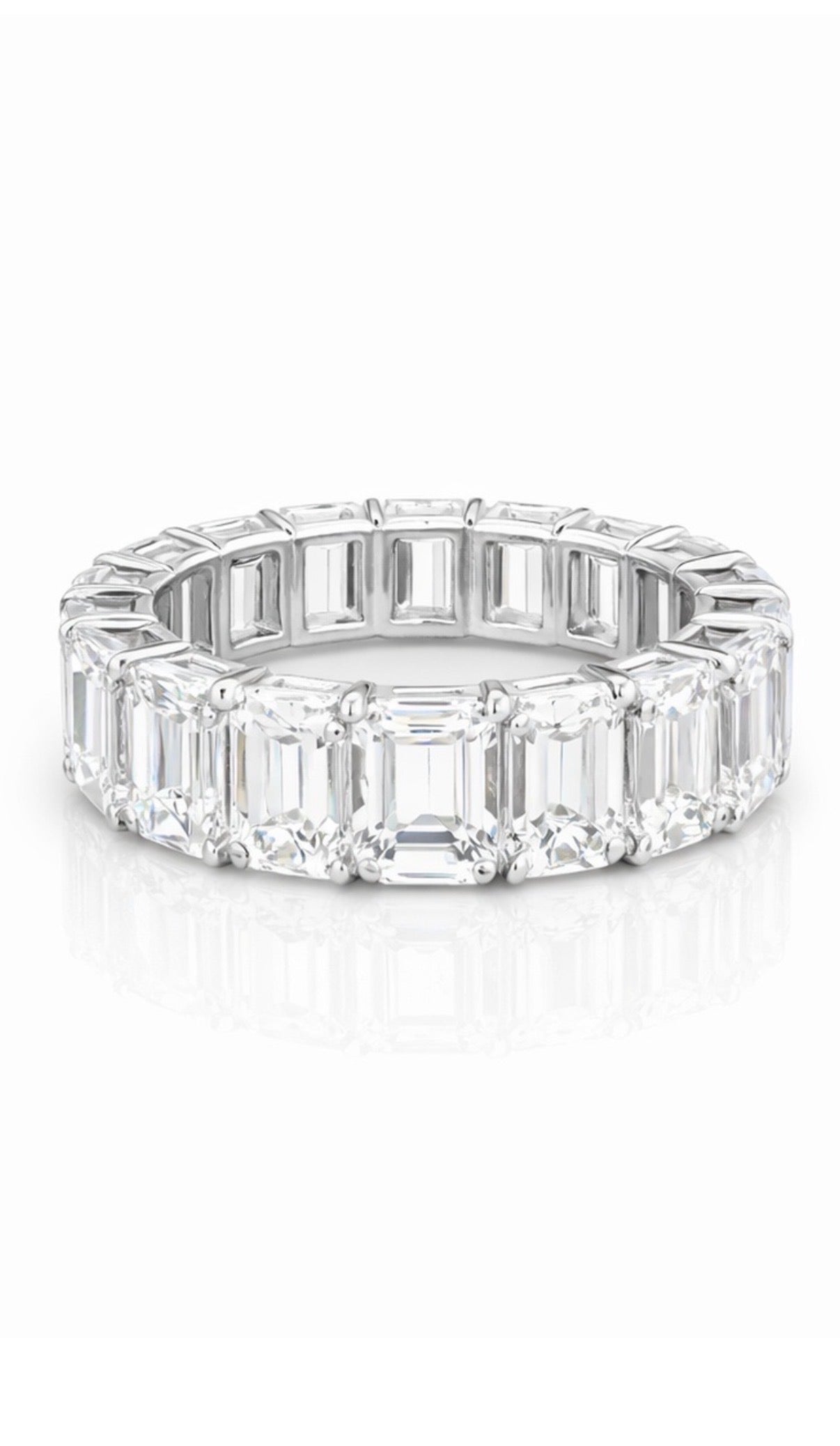 Mazal Emerald Eternity Band White Gold