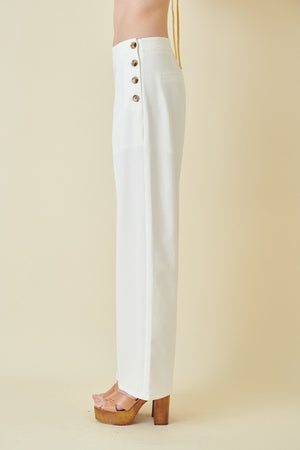 Capri Cropped White Pant Set