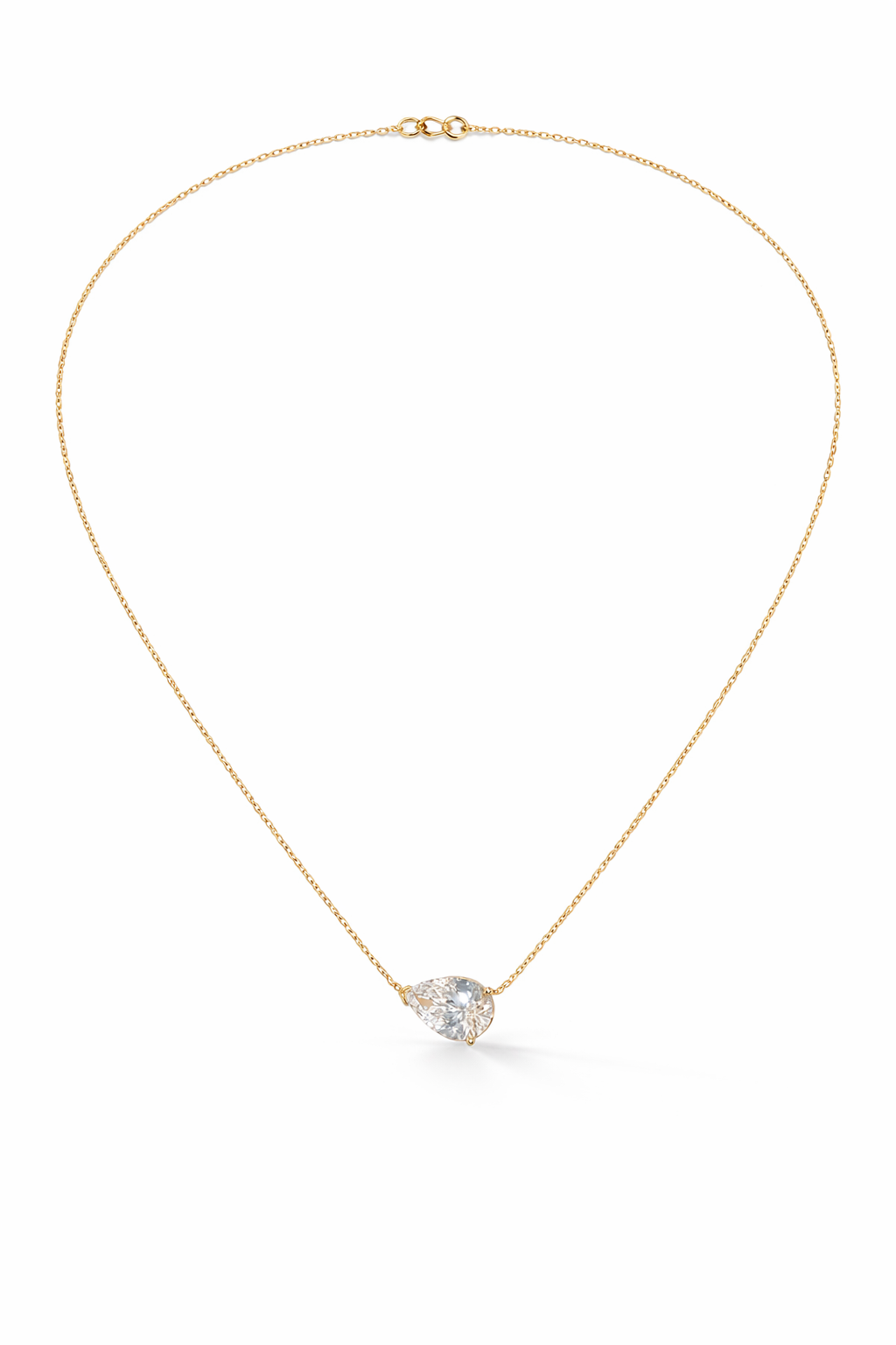 Emunah Pear Solitare Necklace