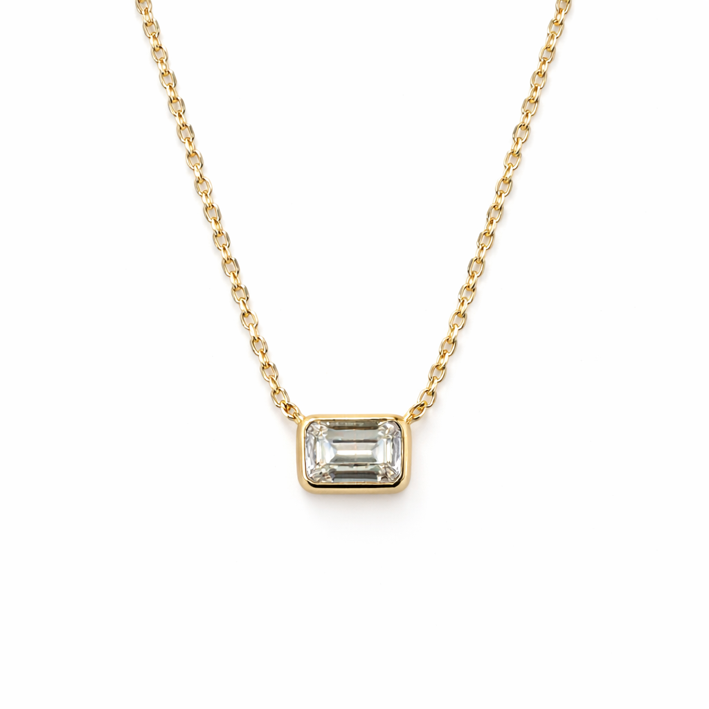 Muse Emerald Bezel Necklace