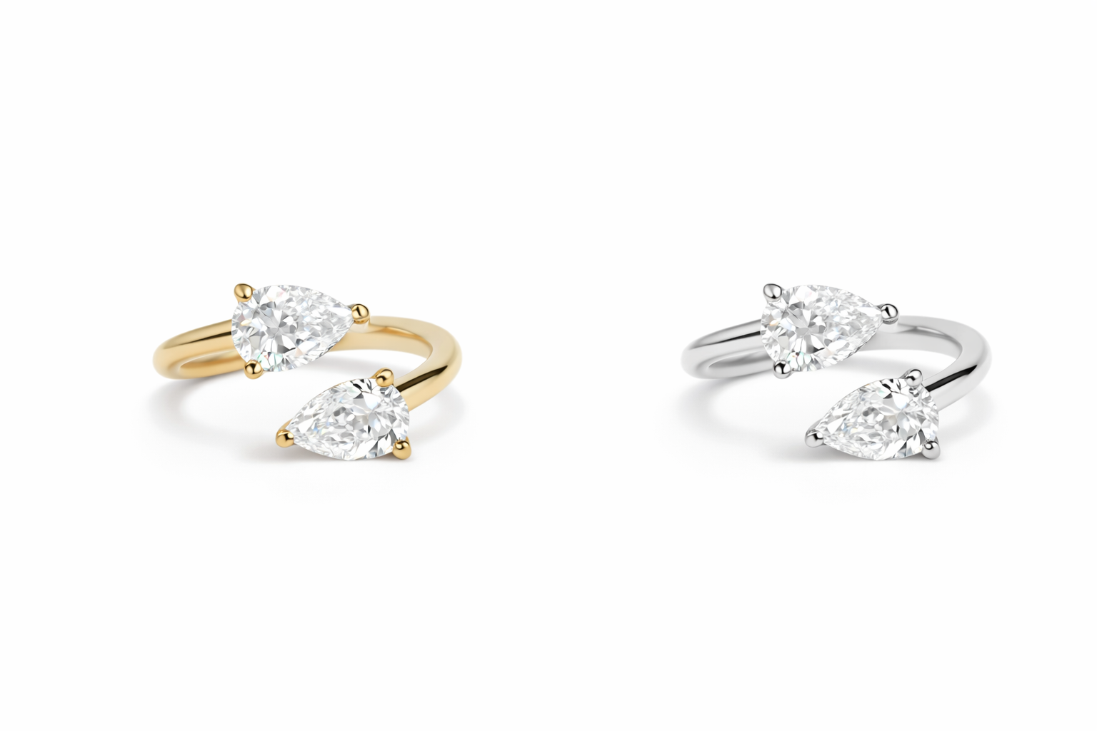 Noa Pear Wrap Ring Yellow Gold