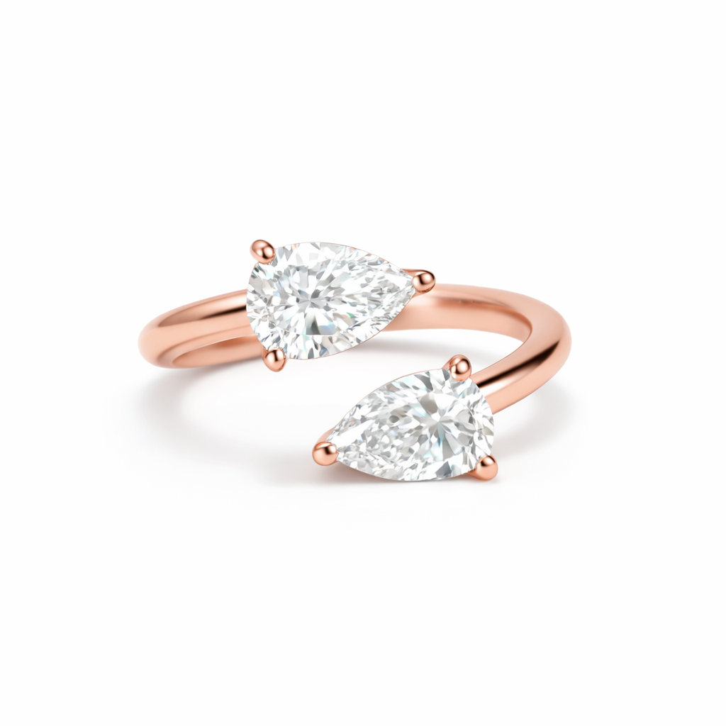 Noa Pear Wrap Ring Rose Gold