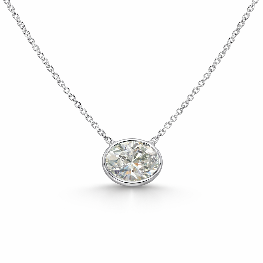 Muse Oval Bezel Necklace