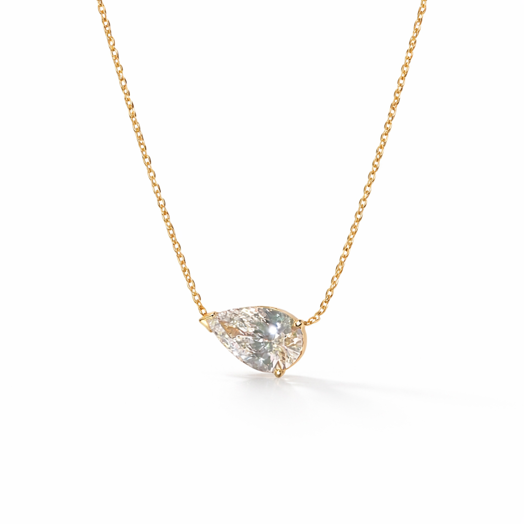 Emunah Pear Solitare Necklace