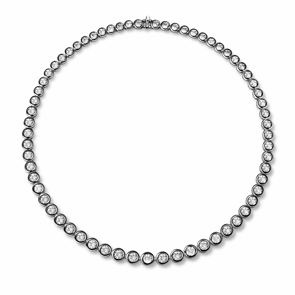 Bina Bezel Tennis Necklace