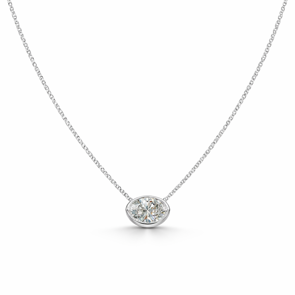Muse Oval Bezel Necklace