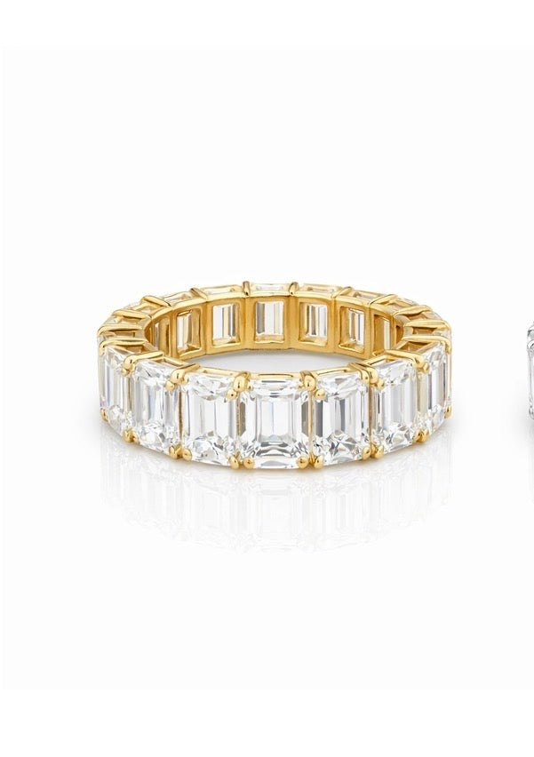 Mazal Emerald Eternity Band White Gold