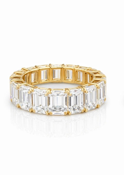 Mazal Emerald Eternity Band Yellow Gold