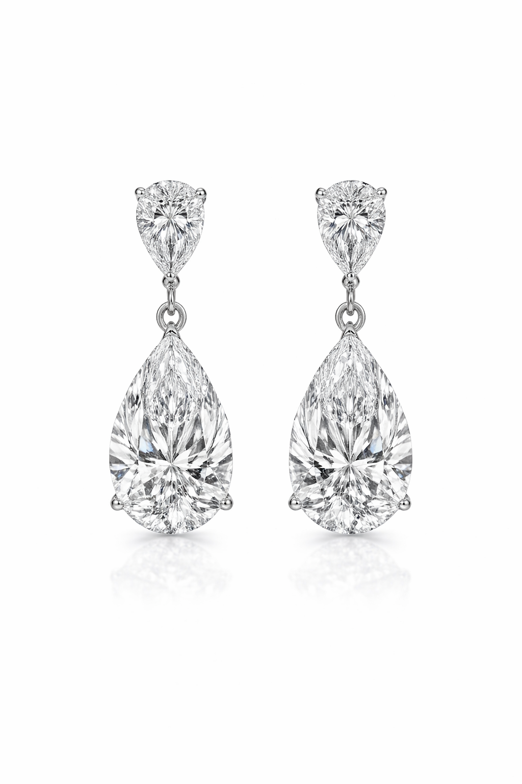 Jules pear drop diamond earrings, approximately 7 ctw lab-grown — ELUL by Elizabeth