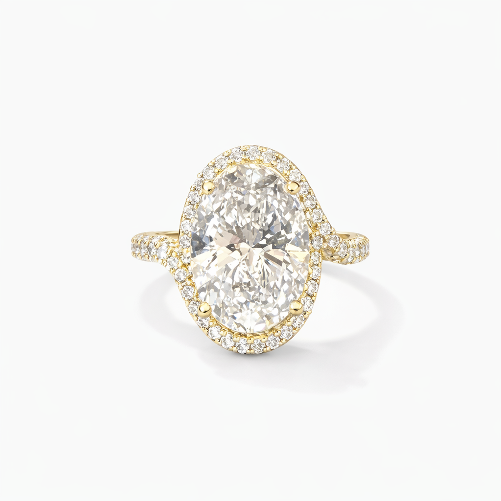 Ness elongated oval diamond engagement ring in 14K yellow gold — ELUL by Elizabeth
