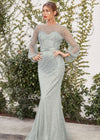 Azi Pearl Long Sleeve Gown