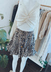 Leopard Pleated Skirt