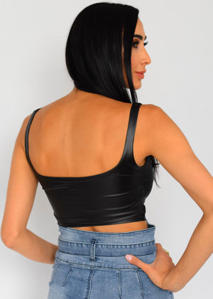 Shinin’ Leather Crop Top